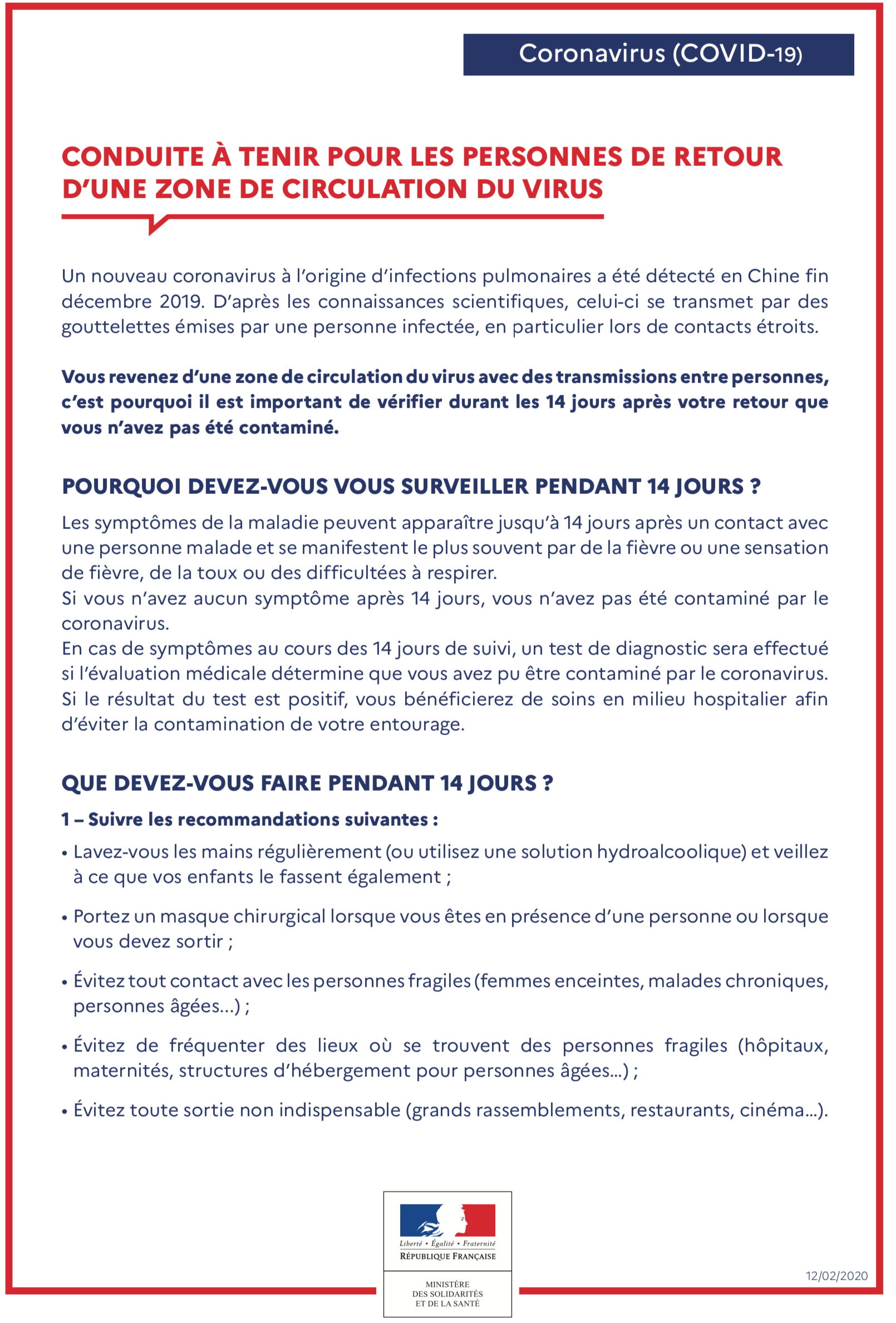 Coronavirus Covid-19 : communiqué ministériel – Longchamp-sur-Aujon