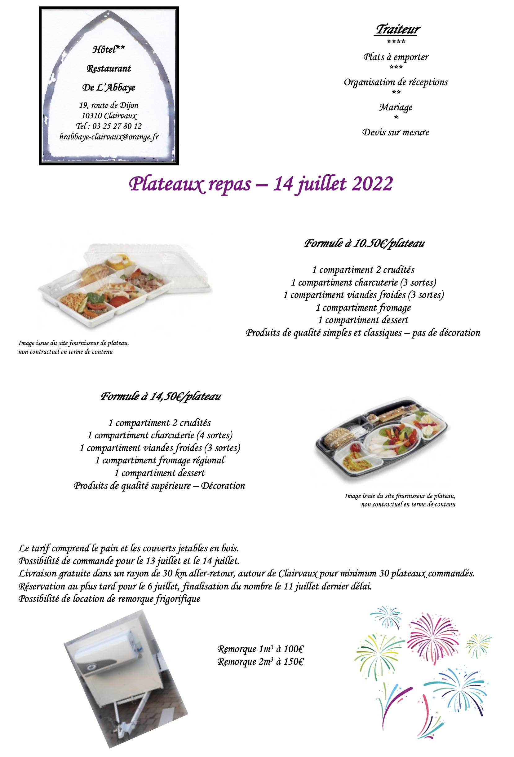 Célébration de la fête nationale les 13 et 14 juillet – Longchamp-sur-Aujon